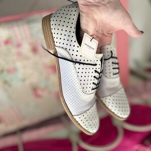 Dolce Vita White and Black Polka Dot Flats